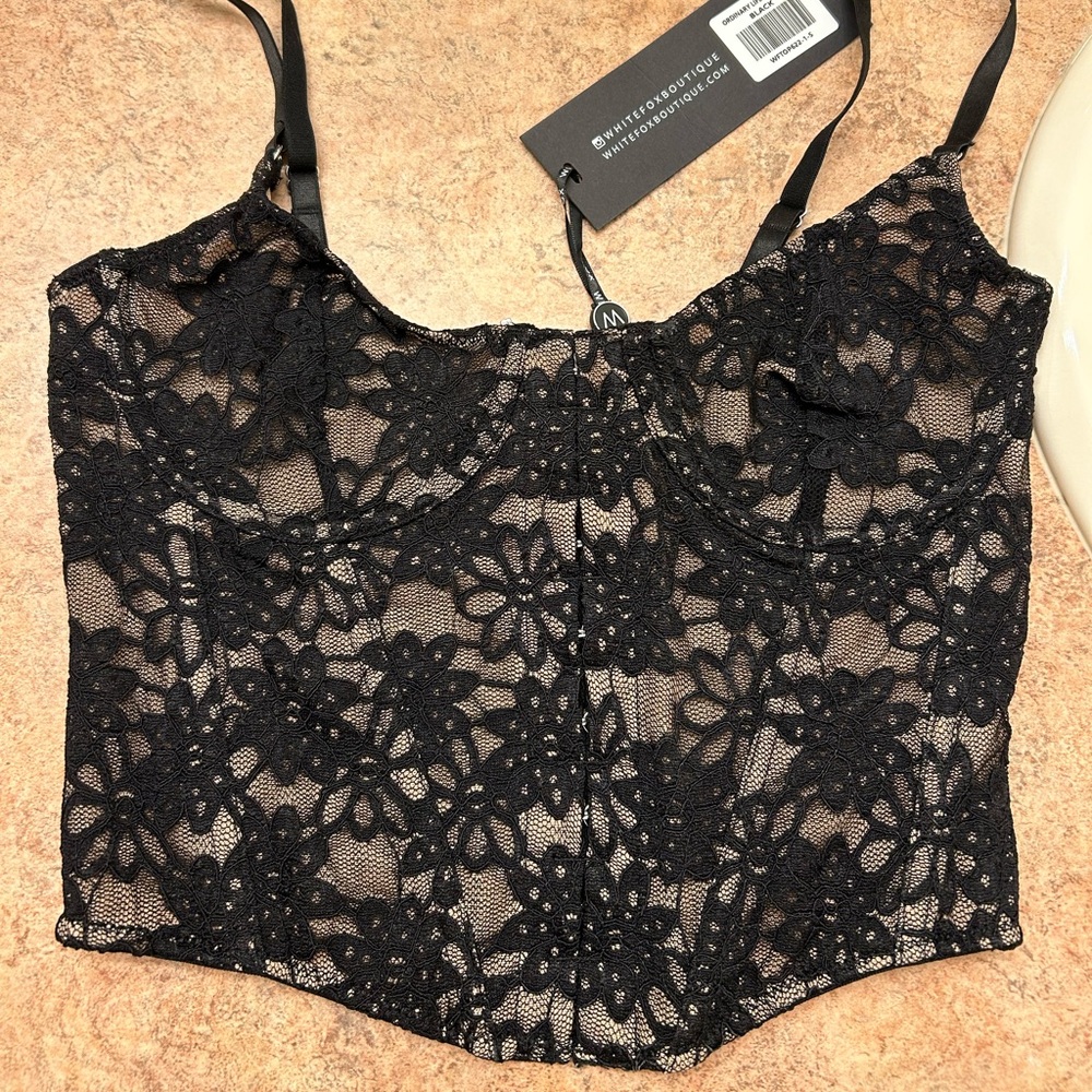 white fox bustier top new